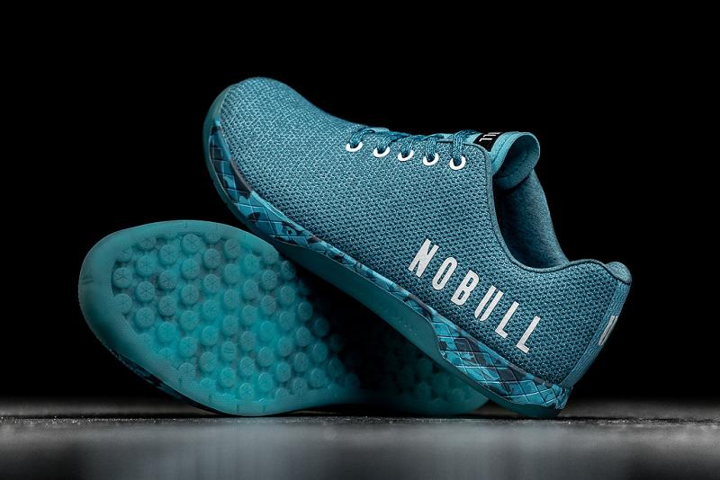 Men's Nobull Water Heather Trainers Turquoise | SG H2218A